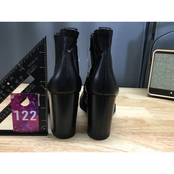 Paul Green Sahara Chelsea Boot Women's 10.5 Black Leather Side Zipper Block Heel - Picture 3 of 10